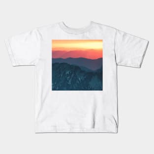 Sunset and The Mountains, Adventure is Calling, Cool Outdoors Art Kids T-Shirt